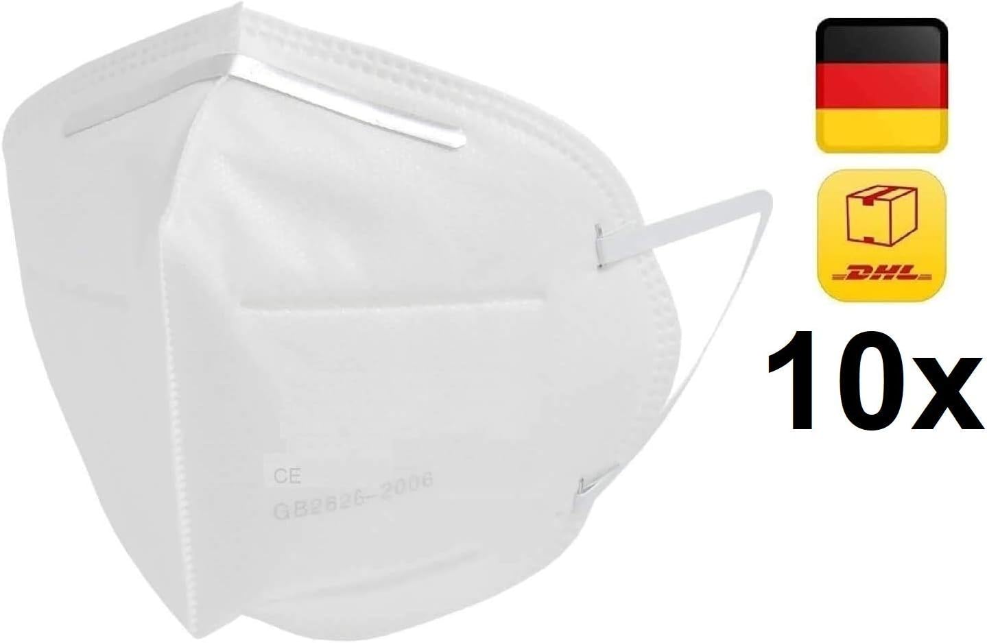 50 x Face Masks - Medical Face Masks - Type II BFE 98% - 3-Layer Face Masks - EN 14683:2019, Breathing Masks - Decade Certified - Test Result “Very Good”