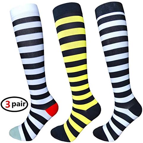(3/7 Pairs) Compression Socks/Stockings for Men & Women,Speed Up Recovery Best Graduated Athletic Fit for Travel,Running, Nurses,Shin Splints,Flight&Maternity Pregnancy.Boost Stamina,Circulation