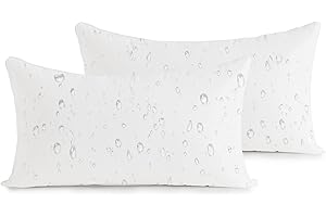 Oubonun 12x20 Outdoor Pillow Inserts (Pack of 2) - Square Waterproof Throw Pillow - Decorative Throw Pillows Insert for Couch Sofa Bed Patio Furniture - White Pillows