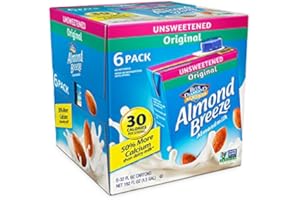 XIYNBH Almond Breeze Dairy Free Almondmilk, Unsweetened Original, 32 Ounce, 6 Count