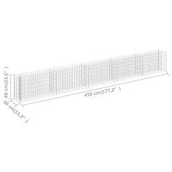 vidaXL Gabion Raised Garden Bed, Galvanized Steel