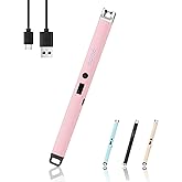 Candle Lighter, Flameless Windproof Electric Lighter with Safety Lock & LED Power Display, Arc Type C Rechargeable Lighters f