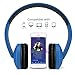 On Ear Headphones with Mic, Jelly Comb Foldable Corded Headphones Wired Headsets with Microphone, Volume Control for Cell Phone, Tablet, PC, Laptop, MP3/4, Video Game (Black & Blue)thumb 2