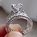 WensLTD Clearance! 2-in-1 Womens Vintage White Diamond Silver Engagement Wedding Band Ring Set (#9, Silver)