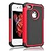 iPhone 4s Case ,[Corner Protection] Protective Case Detachable Defender Thin Protective Anti-dirt Scratch Resistant Hard Soft Heavy Duty Rubber Bumper Cover for iPhone 4 4s(Black/Red)