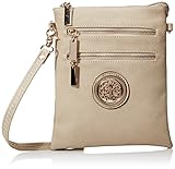 MKF Collection Woman's Crossbody Bag Multi Zipper Travel Shoulder Messenger Purse