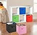 Handy Laundry Foldable Cube Storage Bins - 6 Pack - Decorative Fabric Storage Cubes are Collapsible & Great Organizer for Shelf, Closet or Underbed. Convenient for Clothes or Kids Toy Storage (Black)