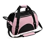 Portable Pet Carrier Airline Approved - Travel Pet Carrier with Bottom Cushion Pad Cat Carrier Puppy Carrier Under Seat Cat in a Bag Carrier Soft Sided Pet Carrier for Small Dog, Kitten, Rabbit, Cat