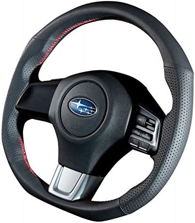 DAMD Subaru steering SS360-RX black leather × red stitch