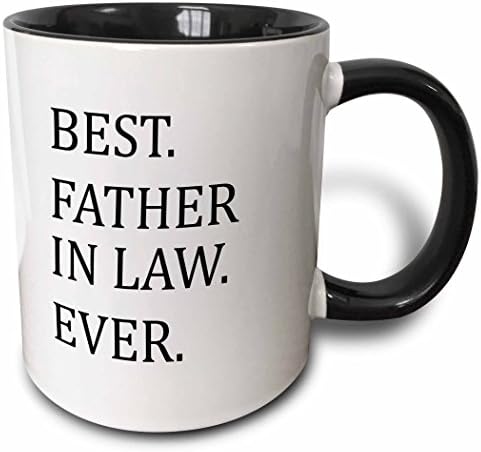 3dRose Best Father Ever-Fun Humorous Gifts for The in-Laws Mug, 1 Count (Pack of 1), Black