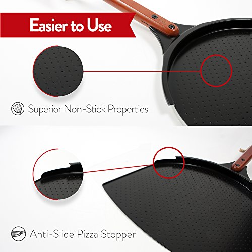 The Ultimate Pizza Making Tools - 14" Aluminum Pizza Peel and 14" Stainless Steel Rocker Pizza Cutter | Great Kit for Baking Pizza, Cookies and Bread in Any Oven or Grill