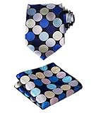 SetSense Men's Polka Dot Jacquard Woven Tie Necktie Set
