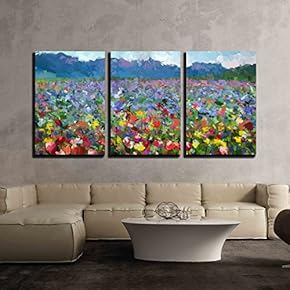 Oil Painting Rural Landscape Wall Decor x3 Panels
