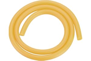 Rebower Natural Latex Rubber Tubing 0.3" ID x 1/2" OD 3ft Rubber Hose Highly Elastic [for Exercise, Stretching, Laboratory, Home Tube] - 8x13mm / Yellow