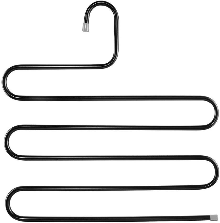 Magic Pants Hanger, Closet Hangers Space Saver Storage Rack for Hanging Jeans Scarf Tie (Black) …