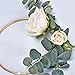 Dolicer Floral Hoop Wreath, Geometric Wire Round Triangle Square Hoop Frame of Artificial Rose Flower and Eucalyptus Vine Wreath for Wedding Backdrop Wall Decor Geometric Wire Wall Decor, Pack of 1