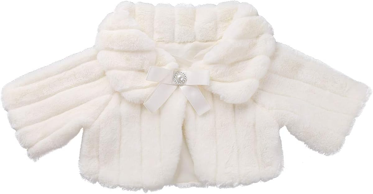 girls faux fur shawl