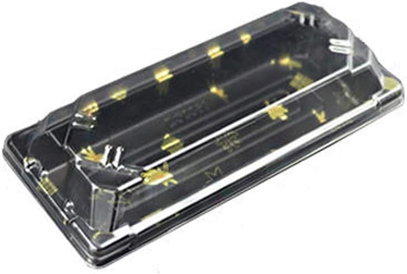 Disposable Golden Leaf Sushi Box NO.2 Japanese Sushi Containers with Transparent Lids (50 Sets per Order)