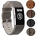 VOMA For Fitbit Charge 2 Wristbands/Fitbit Charge 2 Bands//Fitbit Charge 2 Replacement Bands/Fitbit Charge 2 Accessories, Design Genuine Leather Woven Gray