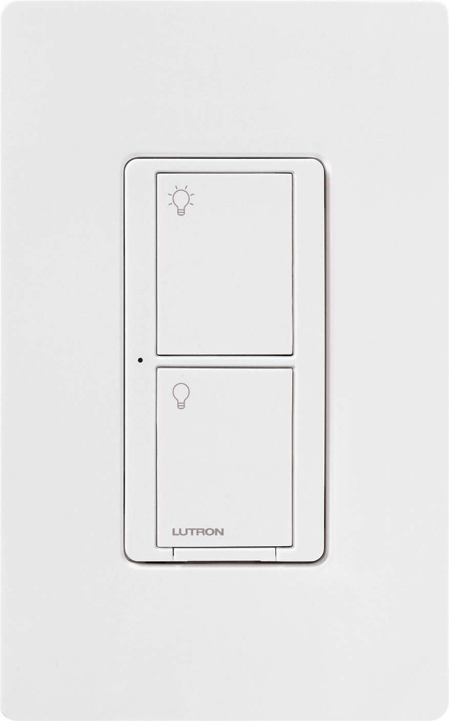 Lutron Caseta Smart Home Switch, Works with Alexa, Apple HomeKit, Google Assistant | 6-Amp, for Ceiling Fans, Exhaust Fans, LED Light Bulbs, Incandescent Bulbs and Halogen Bulbs | PD-6ANS-WH | White - - 