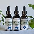 Combo Pack - Clove, Black Walnut Hull, Wormwood Extract Tincture - Organic - Parasite Cleanse Three 1 Ounce Bottles
