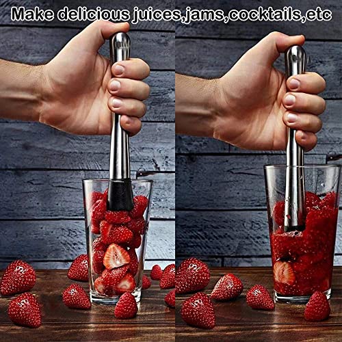 Aulpon Muddler and Mixing Spoon with Jigger for Cocktail 8in Stainless