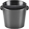 CAFEMASY Espresso Coffee Knock Box - Small Knock Box for Barista ABS Coffee Grind Knock Box Espresso Coffee Grounds Puck Dump Bin Grind Waste Bin with Detachable Knock Bar (Black)