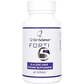 Quintessence Forti5 Hair Growth Nutritional Supplement and Vitamins with 5 Plus1 Key Substances, 1 Month Supply - 60 Caps.