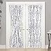 DriftAway Damask Curtains for Living Room French Door Windows Boho Medallion Patterned Sidelight Curtain for Front Door 52 Inch by 72 Inch Single Panel Gray