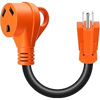 TIPHOPE 15Amp Male to 30Amp Female RV Adapter Cord 12 Inch,Heavy Duty 5-15P to TT-30R RV Power Converter Plug with Grip Handl