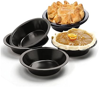 MZCH 4.3 inches Non-Stick Mini Quiche Tart Pan, Tart Pie Pan, Tartlet Set, Black, Set of 5