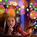 Iceyyyy 78ft Black Light Neon Star, Circle Dots Paper Garland Banner Hanging Decorations, Glow-in-The-Dark with UV Reactive UV Light for Birthdays Party Wedding Decorations (6 Pack)