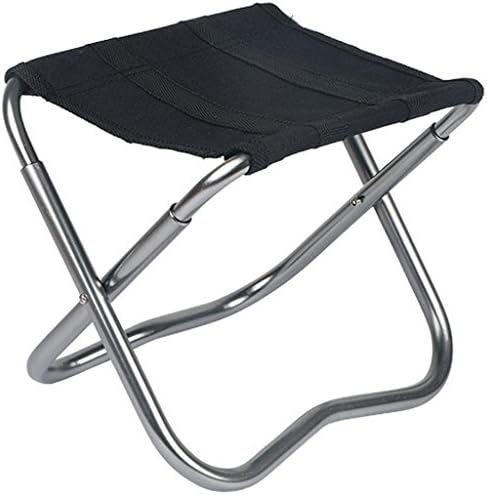 Folding Camping Chair Fishing Stool Outdoor Camping Furniture Folding Stool, with Carry Bag (silver)
