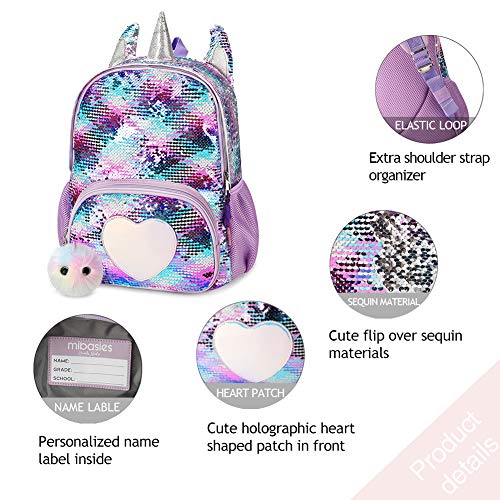 unicorn sequin backpack with name