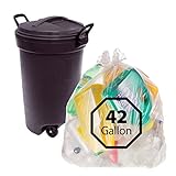 Clear Contractor Bags 42 Gallon Trash Bag By Primode – 50 Count Extra Heavy Duty Garbage Bags For Indoor Or Outdoor Use 33x48 Thick 3 Mill MADE IN THE USAs