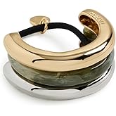 LELET NY Women's Anya Mixed Metal Marble Pony Cuff, Olive, One Size