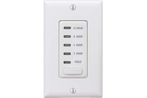 Intermatic EI230W Electronic 2, 4, 8, 12 Hour Auto-Off Timer - Easy Operation, Silent Functionality, Easy Installation, White Finish - Versatile Home Timer Switch for Lights, Fans, Appliances
