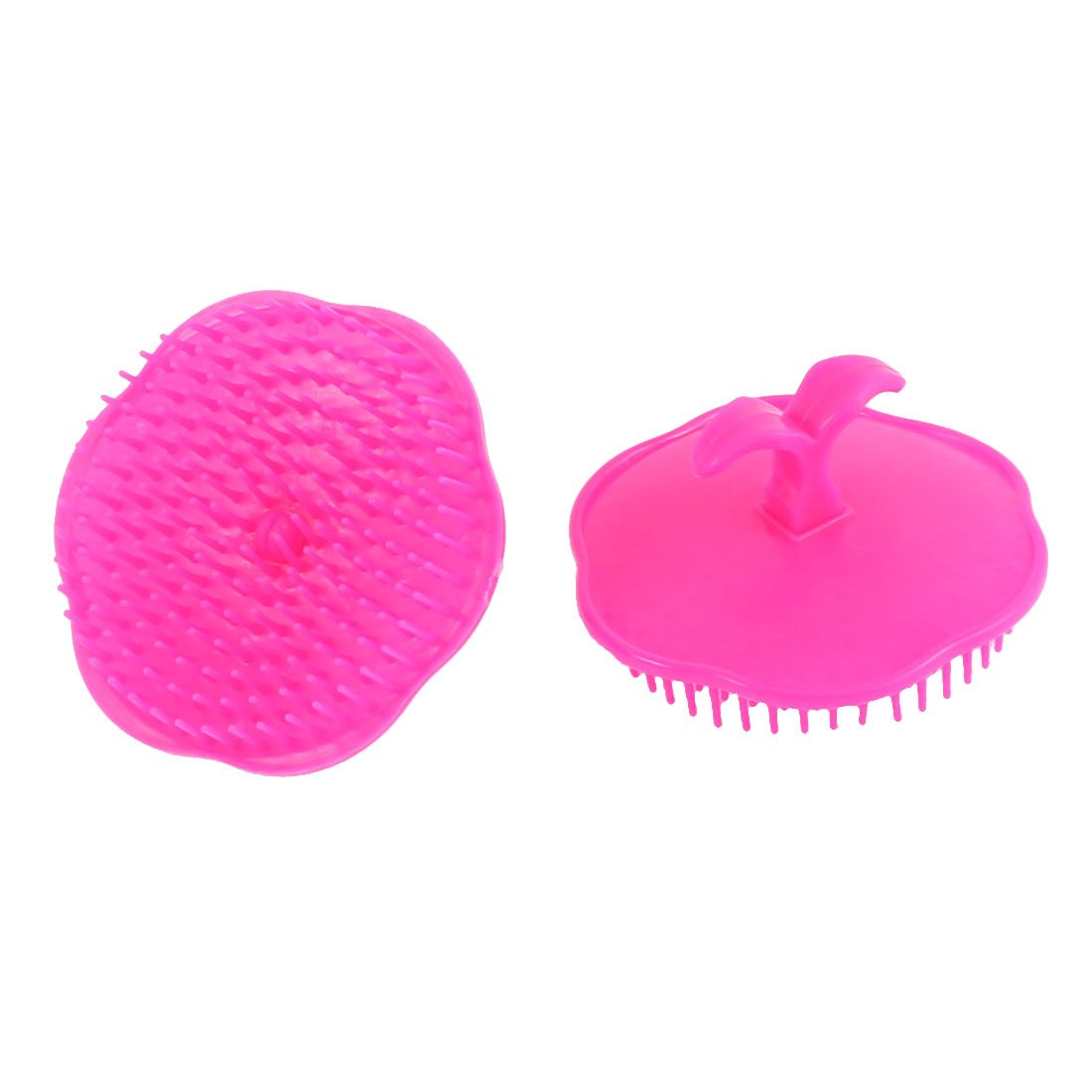 Sourcingmap Hair Clean Scalp Massage Comb Shampoo Brush 2Pcs Fuchsia