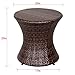 Sundale Outdoor Small Side Table Patio Rattan End Table 20 Inch Hourglass Wicker Accent Tables Steel Frame Lightweight Brown Mesa Auxiliar pequeña Mesa Auxiliar de ratán marrón