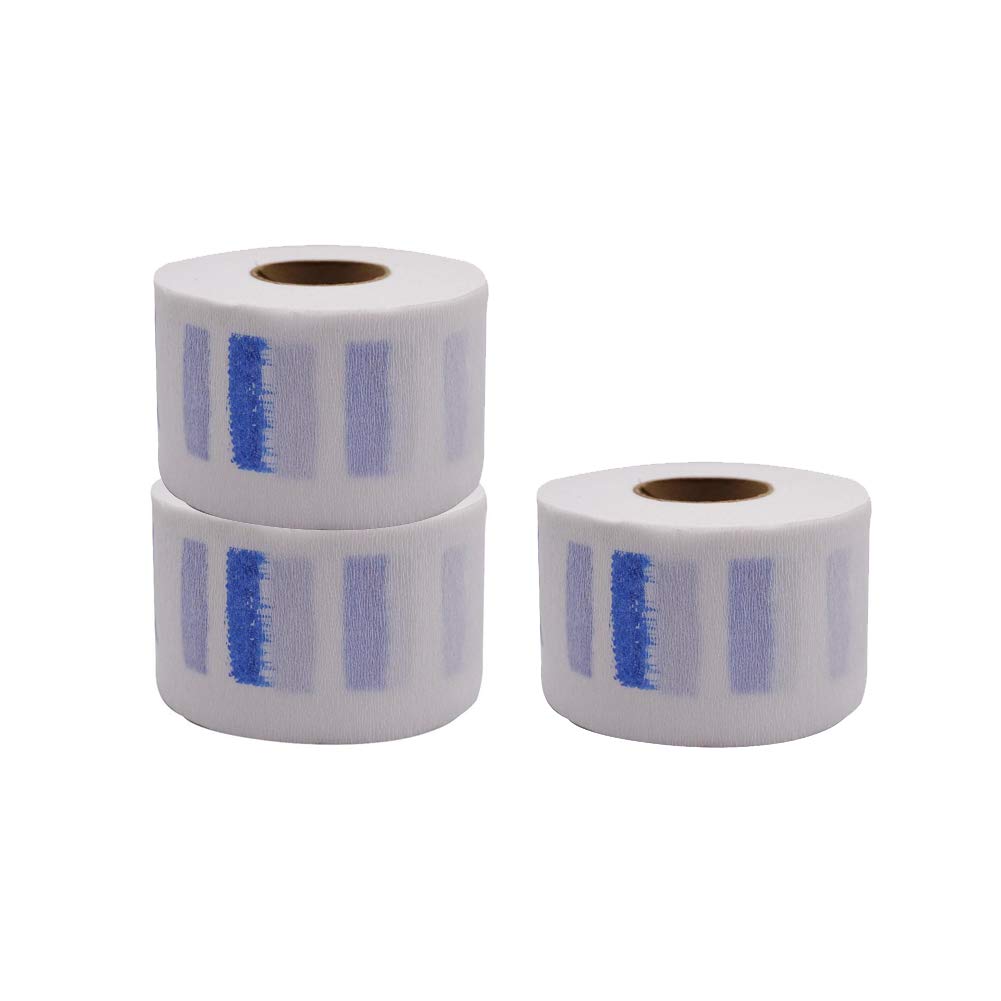 3 Rolls Paper Neck Strips Hairdressing Stretchy Wrap Neck Paper Tissue Roll Barber Neck Tape Hairdressing Accessory (White)