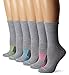 Hanes Women's ComfortBlend Crew (Pack of 6), Assorted 3, Shoe Size 5-9