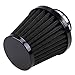 E-Bro 2PCS Motorcycle Air Intake Filter Cleaner Black (54mm)