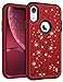 Vofolen Bling Case for iPhone XR Case iPhone 10R Cover Glitter Full-Body Protection Heavy Duty Hybrid Protective Hard Shell Silicone Rubber Armor with Front Bumper for iPhone XR 10R (Red)