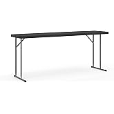 Flash Furniture 6 ft Plastic Folding Training Table, Black | Durable Construction, Commercial Use