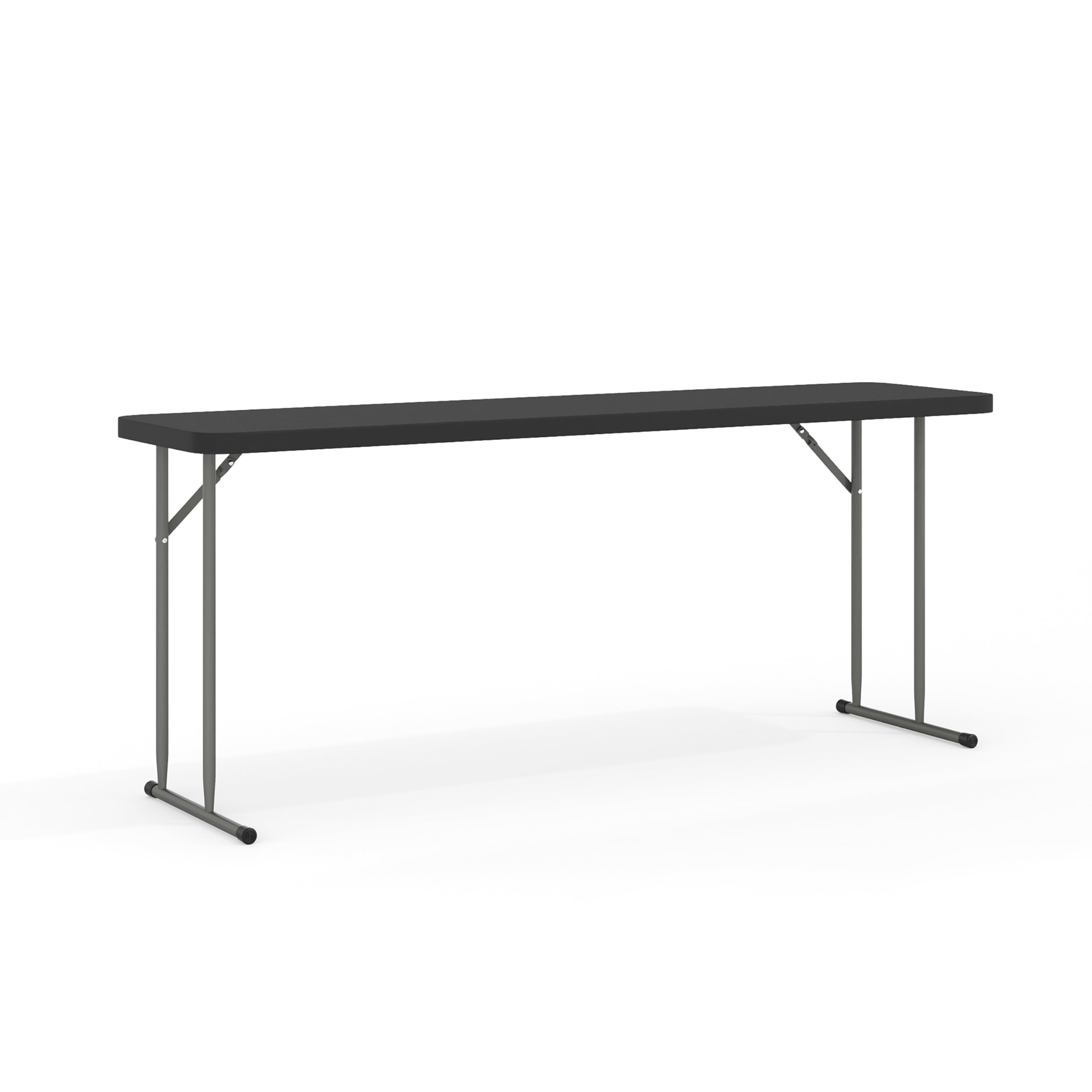 Photo 1 of Flash Furniture Kathryn 6' Rectangular Plastic Folding Table, Long Plastic Foldable Table for Indoor/Outdoor Events, Black