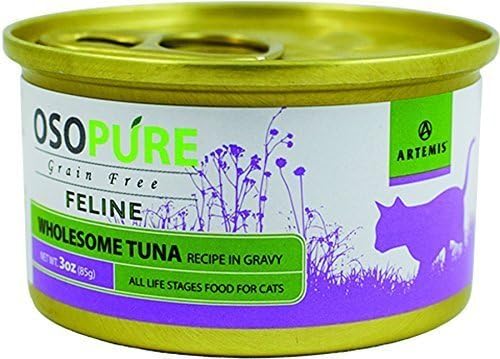 Artemis Osopure Grain Free Feline Formula Canned Cat Food - Tuna, Case of 24 Cans