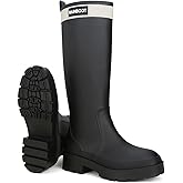 Rain Boots for Women, Waterproof Rubber Garden Boots Durable Slip Resistant Muck Boots,Tall Water Fishing Shoes Comfort Knee High Work for Outdoor