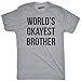 Mens Worlds Okayest Brother Shirt Funny T shirts Big Brother Sister Gift Idea (Grey) M