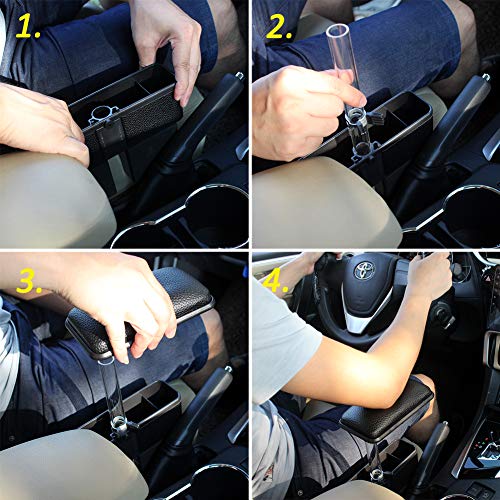 image for LILER Car Elbow Support Pads and Seat Pockets, Car Console Side Organi
