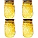 Vknic 4-Pack 30 LEDs Solar Powered Mason Jar Lights, Watrproof Outdoor Hanging Led Fairy Firefly String Lights Lanterns,Best Patio Wedding Party Deck Garden Decor